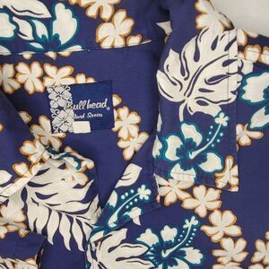 Bullhead Hawaiian Shirt‎ Men Size XL Blue Short Sleeve Button Up Cotton Pocket